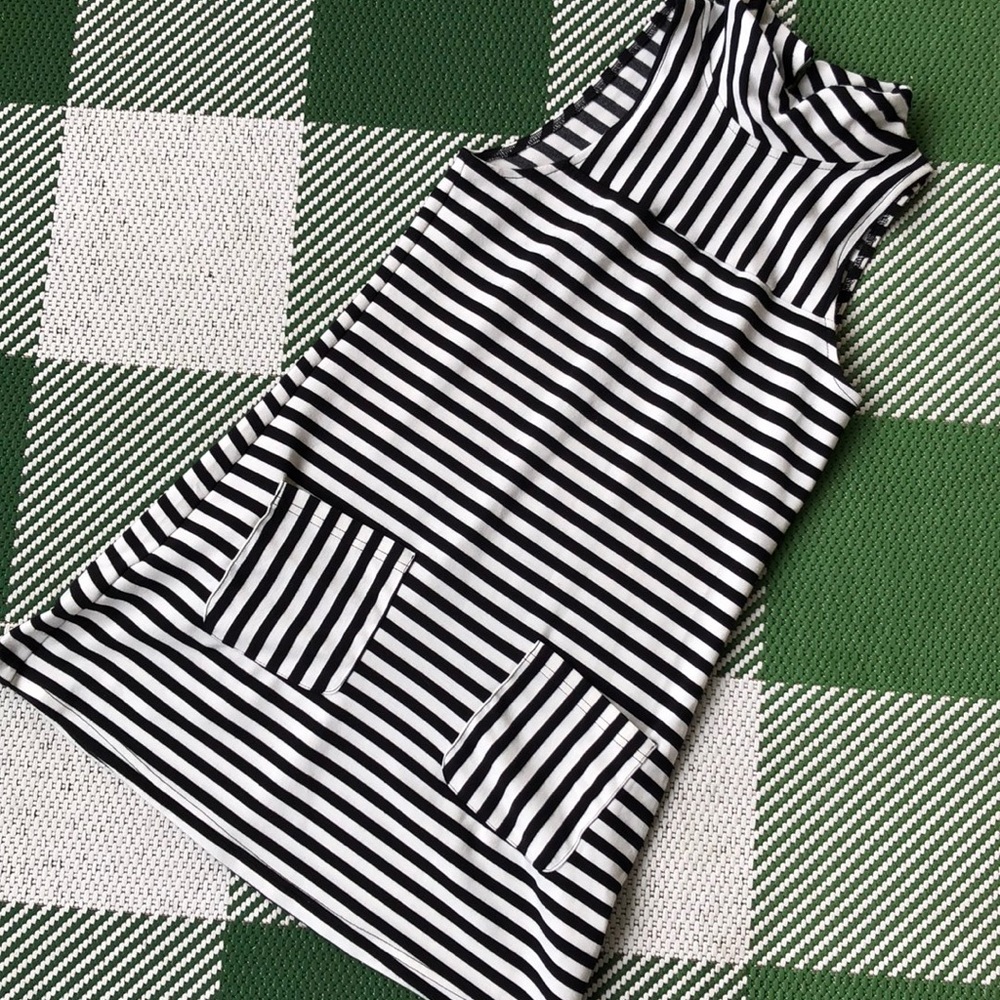 JJ Authentic MOD sleeveless stripe mock turtle neck Tunic/Dress